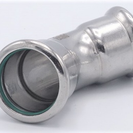 Coude 45°, raccords pressés, F/F 28 mm