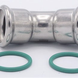 Coude 45°, raccords pressés, F/F 28 mm