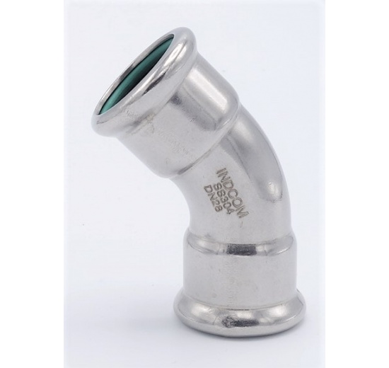 Coude 45°, raccords pressés, F/F 28 mm