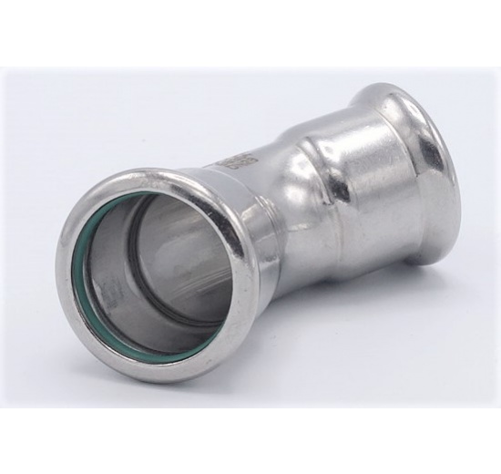 Coude 45°, raccords pressés, F/F 28 mm