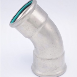 Coude 45°, raccords pressés, F/F | 54 mm