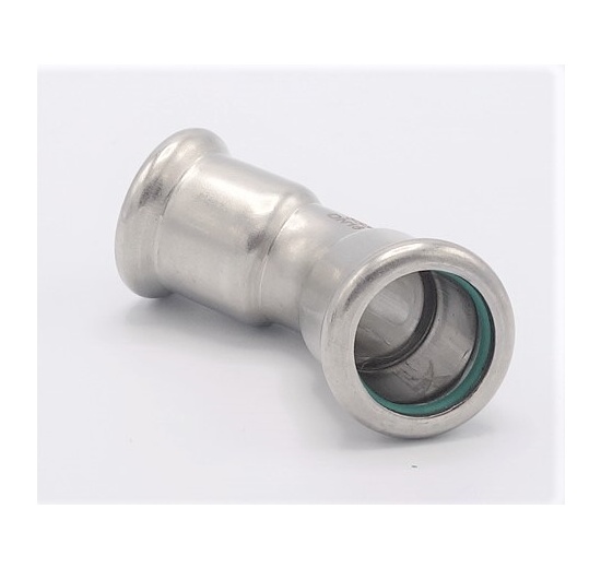 Coude 45°, raccords pressés, F/F acier inoxydable