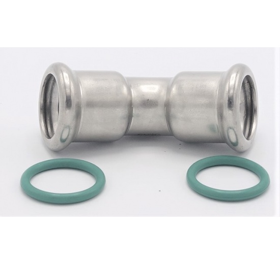 Coude 45°, raccords pressés, F/F inox