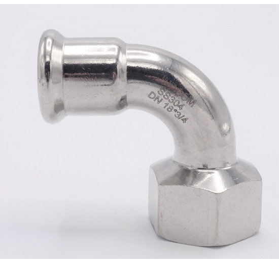 Coude 90°, à pression, F/filetage intérieur 18 mm_3/4"