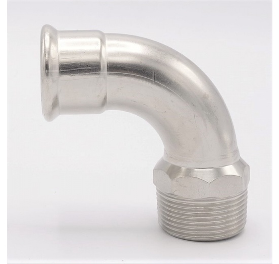 Coude 90°, à sertir, F/filetage extérieur 35 mm_1 1/4"