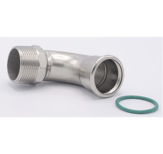 Coude 90°, à sertir, F/filetage extérieur 35 mm_1 1/4"