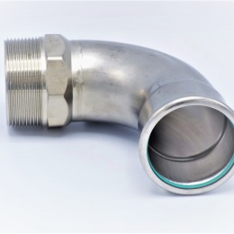 Coude 90°, à sertir, F/filetage extérieur 54 mm_2" inox