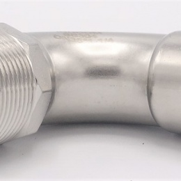 Coude 90°, à sertir, F/filetage extérieur, inox