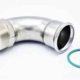 Coude 90°, raccords à sertir / filetage extérieur