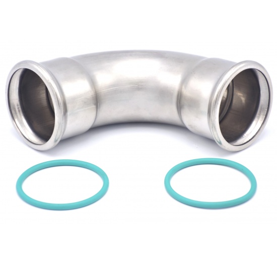 Coude 90°, raccords pressés, F/F