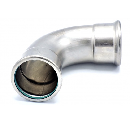 Coude 90°, raccords pressés, F/F