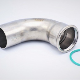 Coude 90°, raccords pressés, F/M | 54 mm