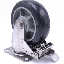 Kolečka transportní, otočná, s brzdou, nerezová, průměr 150 mm