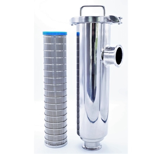 trubkový filtr DN 50 a filtrační štěrbinové síto (průlina 0,1 mm)