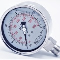 celonerezový tlakoměr se spodním připojením, 0 - 25 bar, BSP 1/4", číselník 63 mm