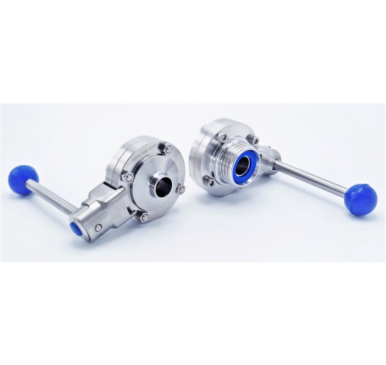 Vannes papillon DIN mâle/soudées (type G-S), en inox