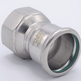 Adaptateur de pressage/filetage interne 35 mm_1 1/4", acier inoxydable