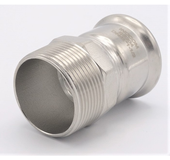 Adaptateur de pressage/filetage externe, inox, 42 mm_1 1/2", raccords a sertir