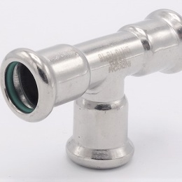 Pièce en T, pressage, F/F/F 15 mm, acier inoxydable