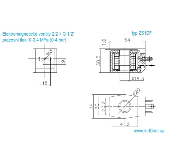 Vannes électromagnétiques 2/2 2/2, G 1/2", AC230V, NC
