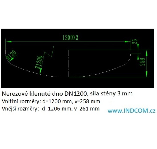 Fond de cuve bombé en déssin