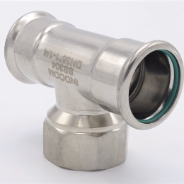 Pièce en T, pressée, F/F(filetage intérieur)/F 35_1 1/4"_35