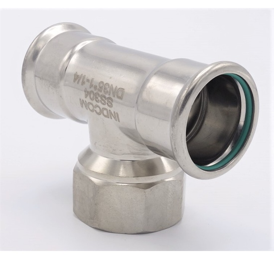 Pièce en T, pressée, F/F(filetage intérieur)/F 35_1 1/4"_35