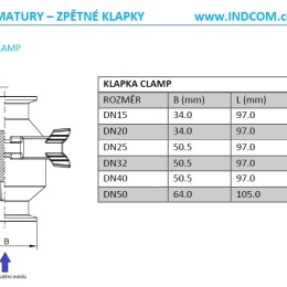 Clapet anti-retour, en inox, Clamp type C-C