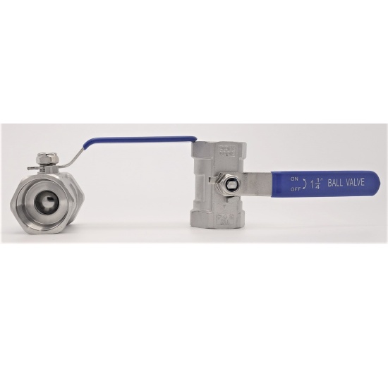 Robinet à tournant sphérique, acier inox avec débit réduit, monobloc, fileté| 1 1/4”