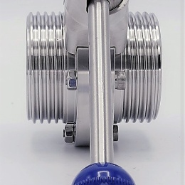 DIN mâles G-G | DN40 vanne papillon inox