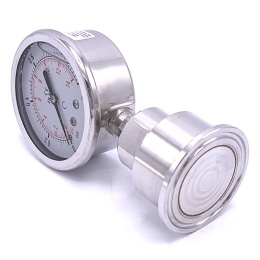 Manomètre avec séparateur à membrane - en acier inoxydable CLAMP, cadran 63 mm | 0-1 bar, (clamp-50,5mm)