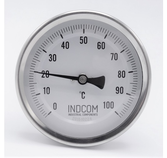 Thermomètres bimétalliques en acier inoxydable, tige d'immersion de réservoir, connexion angulaire