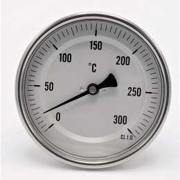 Celonerezový bimetalový teploměr s ponorným dříkem, závitový (1/2”), 0-300 ℃, 100 mm