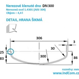 Fond de cuve bombé |DN300 (306x3 mm)