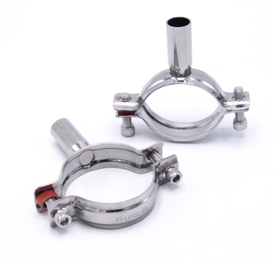 Collier support non isolé acier inox DIN 1.4301, connexion de soudage