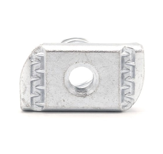 Ecrou coulissant M8 avec ressort zingué| ressort court (profil 41x25)