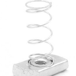 Ecrou coulissant M8 avec ressort zingué | ressort long (profil 41x41)