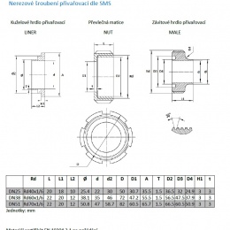Écrou en acier inoxydable SMS DN38