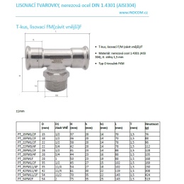 Pièce en T, pressage, F/M (filetage extérieur)/F