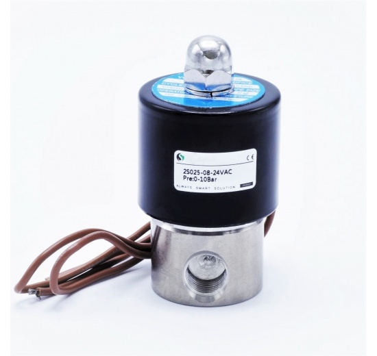 Électrovanne en acier inoxydable 2/2, G 1/4 " | AC24V, NC