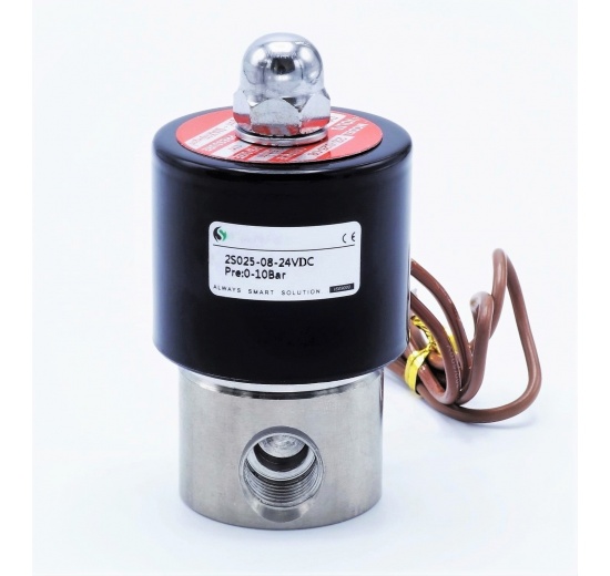 Électrovanne en acier inoxydable 2/2, G 1/4 " | DC24V, NC