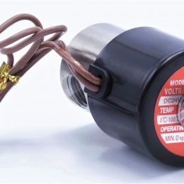 Électrovanne en acier inoxydable 2/2, G 1/4 " | DC24V, NCo řízený, připojení G 1/4", DC 24V