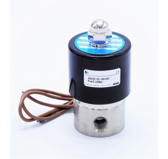 Électrovanne en acier inoxydable 2/2, G 1/8 " | AC24V, NC