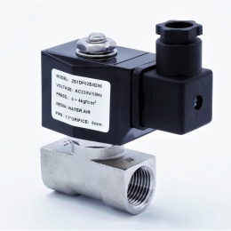 électrovanne en acier inoxydable, type 2/2, filetage G 1/2", pression de service 0-4 bar