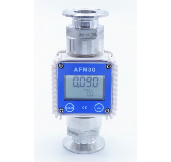 elektronický turbínový průtokoměr - připojení clamp