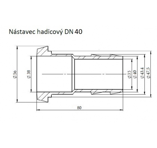 Embout à tuyau avec tubulure conique DIN | DN40