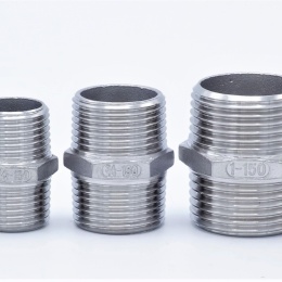 Mamelon double avec hexagone type 340, DN06, DN08, DN10, DN15, DN20, DN25, DN32, dvouniply