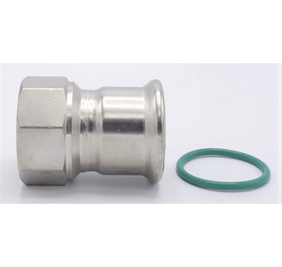 Adaptateur de pressage/filetage interne 42 mm_1 1/2", inox