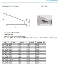 clamp inox Réducteur excentrique