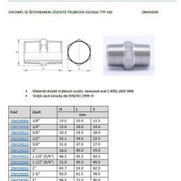 Mamelon double avec hexagone DIN/ISO 2999, type 340